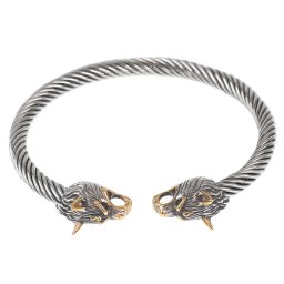 náramek Viking Double Wolf - SSG-009 Gold