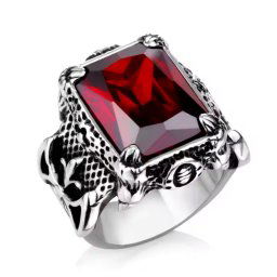 prsten Viking Jewelry - SS8-058R Red