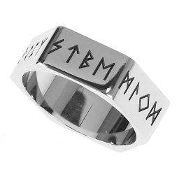 prsten Hexagon Viking Nordic Runes STEEL - SS8-R230 Steel