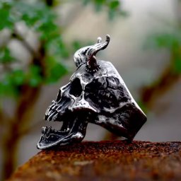 prsten Satanic Skull Horn - SS8-798R