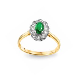 Smaragdový prsten 0,510 ct s diamanty IZBR308S