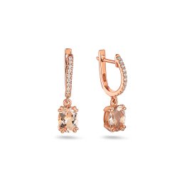 Briliantové náušnice s visící morganitovou ozdobou IZBR1141MRN