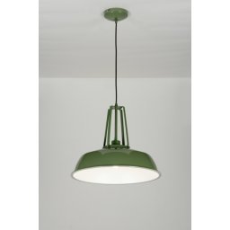 Závěsné industriální zelené svítidlo nad stůl Vintage Green One