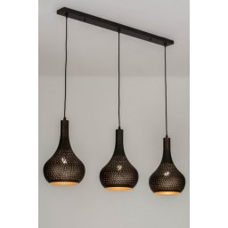 Závěsné hnědé svítidlo nad stůl Tyndall Coffe Trio