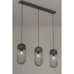 Závěsné šedé svítidlo nad stůl Tubo Beton Trio