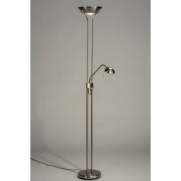 Stojací lampa se čtecí lampičkou a stmívačem Crayne Silver
