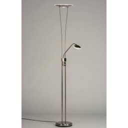 Stojací lampa se čtecí lampičkou a stmívačem Crayne Silver Viante