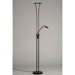 Stojací lampa se čtecí lampičkou a stmívačem Crayne Black Viante