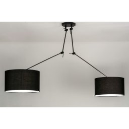 Závěsné designové černé svítidlo nad stůl Snap Light Duo Black and Black