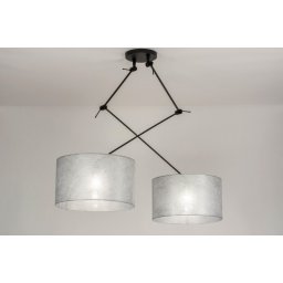 Závěsné designové svítidlo nad stůl Snap Light Duo Silver Look and Black