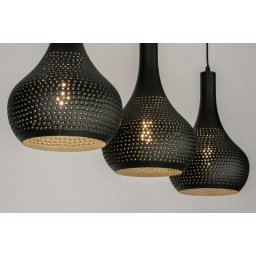 Závěsné černé svítidlo nad stůl Tyndall Trio Nero