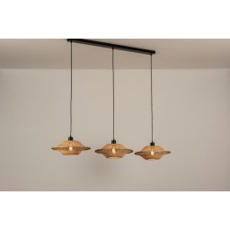 Závěsné svítidlo nad jídelní stůl Domenico Natur and Black Trio 40