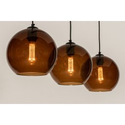 Závěsné designové skleněné svítidlo nad stůl Prisma Trio Brown