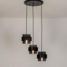 Závěsné svítidlo nad jídelní stůl Retro 70er Trio Round Black