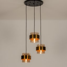 Závěsné svítidlo nad stůl Retro 70er Trio Round Champagne