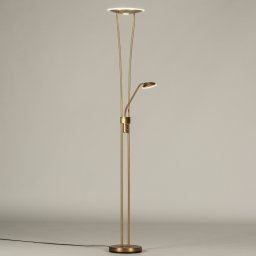 Stojací lampa se čtecí lampičkou a stmívačem Crayne Gold Viante