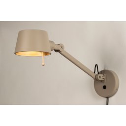 Nástěnné designové svítidlo s ramenem a vypínačem Niki Taupe
