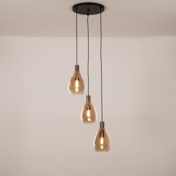 Závěsné skleněné svítidlo do obýváku Padova Champagne Trio Round