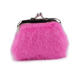 Malá peněženka / mincovka plyšová, barva 3 růžová pink