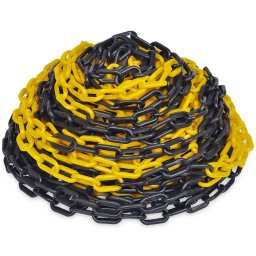 Řetěz plastový 10mm 25m ČERNO-ŽLUTÝ