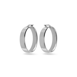 Široké kruhové náušnice 3cm Ella, bílé zlato 14K IZ22462A