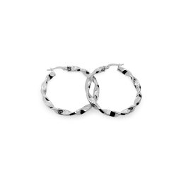 Točené kruhy s řeckým vzorem 3,5cm, bílé zlato 14K IZ22366MA