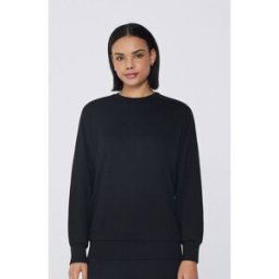 Tezenis Viskózová Mikina Soft Touch s Kulatým Výstřihem Žena Cerná Größe L