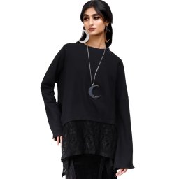 tričko dámské s dlouhým rukávem (top) KILLSTAR - Obsidian - Black - KSRA011457