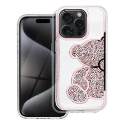 Pouzdro CASE Teddy Bear iPhone 15 Pro Max - Růžová