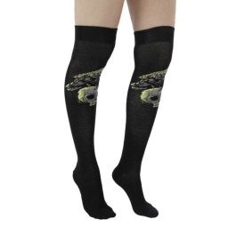 nadkolenky PAMELA MANN - Raven Skull Over - Black - PM1082