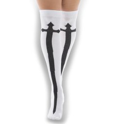 nadkolenky PAMELA MANN - Over - With Cross - White/Black - PM1103