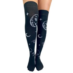 nadkolenky PAMELA MANN - Astrology Over - Black/White - PM1106