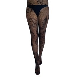 punčocháče PAMELA MANN - Snake Net - Black - PM1117