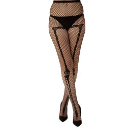 punčocháče PAMELA MANN - Skeleton Bone Net - Black - PM1115