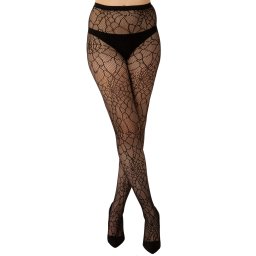 punčocháče PAMELA MANN - Cobweb Fishnet - Black - PM1093