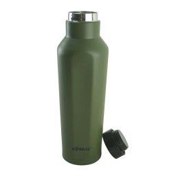 KOMBAT láhev šestihranná MILITARY izolovaná NEREZ 500ml ZELENÁ