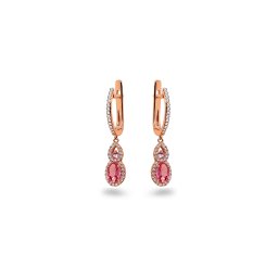 Náušnice z růžového zlata zdobené safíry 1,44 ct DIHU100RN
