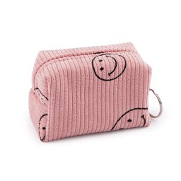 Dívčí pouzdro / klíčenka smajlík 9x6 cm, barva 1 pudrová