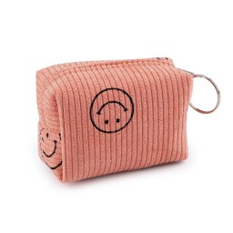Dívčí pouzdro / klíčenka smajlík 9x6 cm, barva 2 korálová světlá
