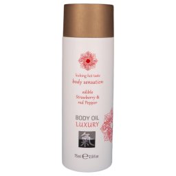 HOT - Shiatsu Luxury - jedl masn olej - jahoda-erven vno (75 ml)