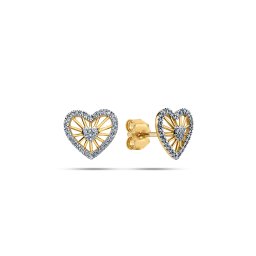 Srdíčkové napichovací náušnice s diamanty Swan KU2154