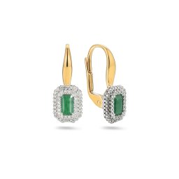 Poutavé smaragdové náušnice 0,51 ct s diamanty IZBR1392SN