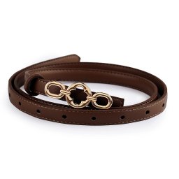 Dámský pásek šíře 13 mm, 18 mm, barva 5 (šíře 13 mm) hnědá zlatá