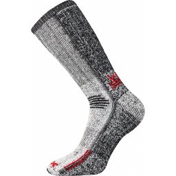 Ponožky ORBIT merino vlna, COOLMAX® ŠEDO/ČERVENÉ vel. EU 39-42