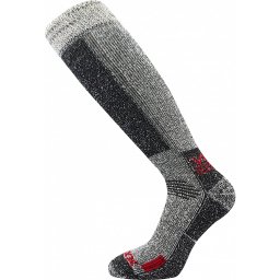 Ponožky podkolenky ORBIT merino vlna, COOLMAX® ŠEDO/ČERVENÉ vel. EU 43-46