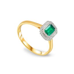 Působivý smaragdový prsten 0,53 ct s brilianty IZBR1392S