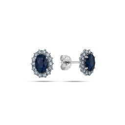 Decentní diamantové náušnice se safíry 1,29ct KU2137A