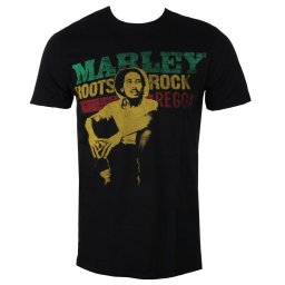 tričko pánské Bob Marley - Roots, Rock, Reggae - Black - ROCK OFF - BMATS17MB