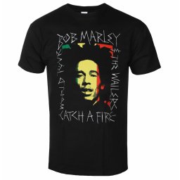 tričko pánské Bob Marley - Rasta Scratch - BLACK - ROCK OFF - BMATS27MB