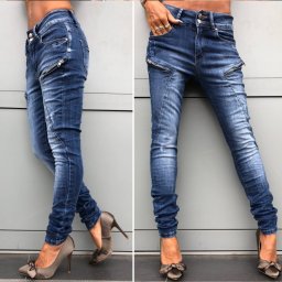 V&V Dámské jeans se zipy - 25